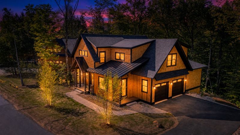Front of the lodge at dusk